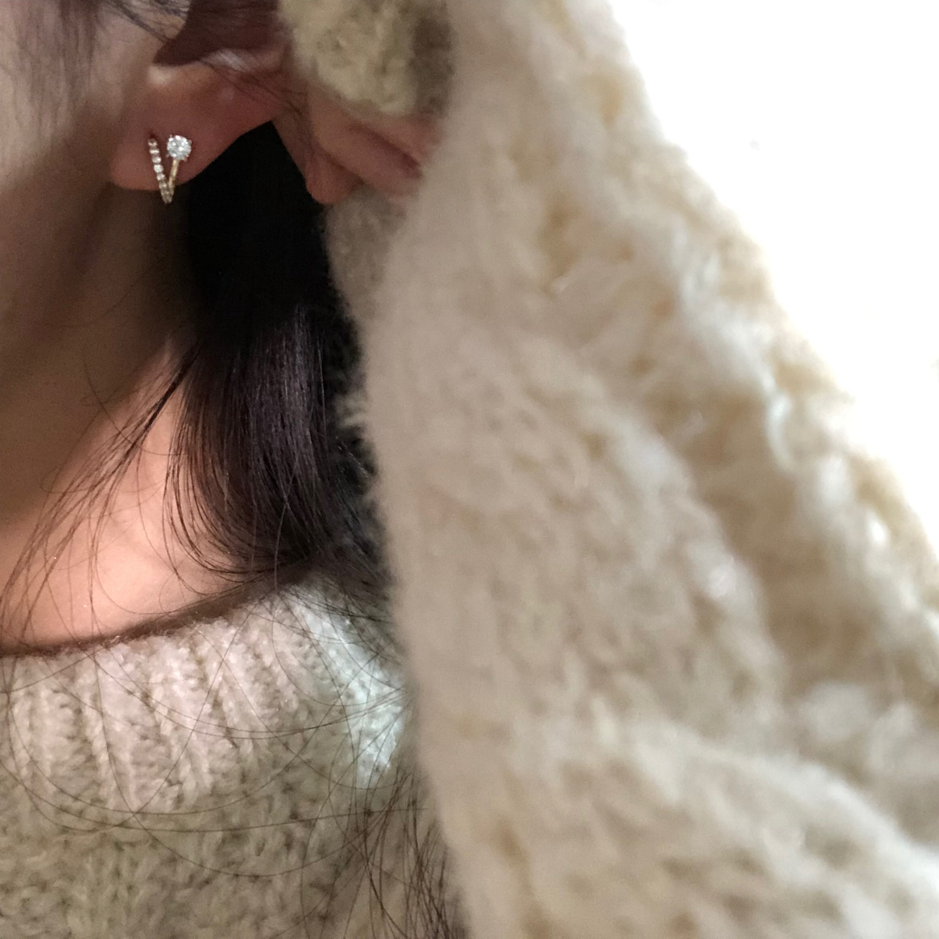 أقراط نسائية ميني فاخرة من الفضة 925 والماس