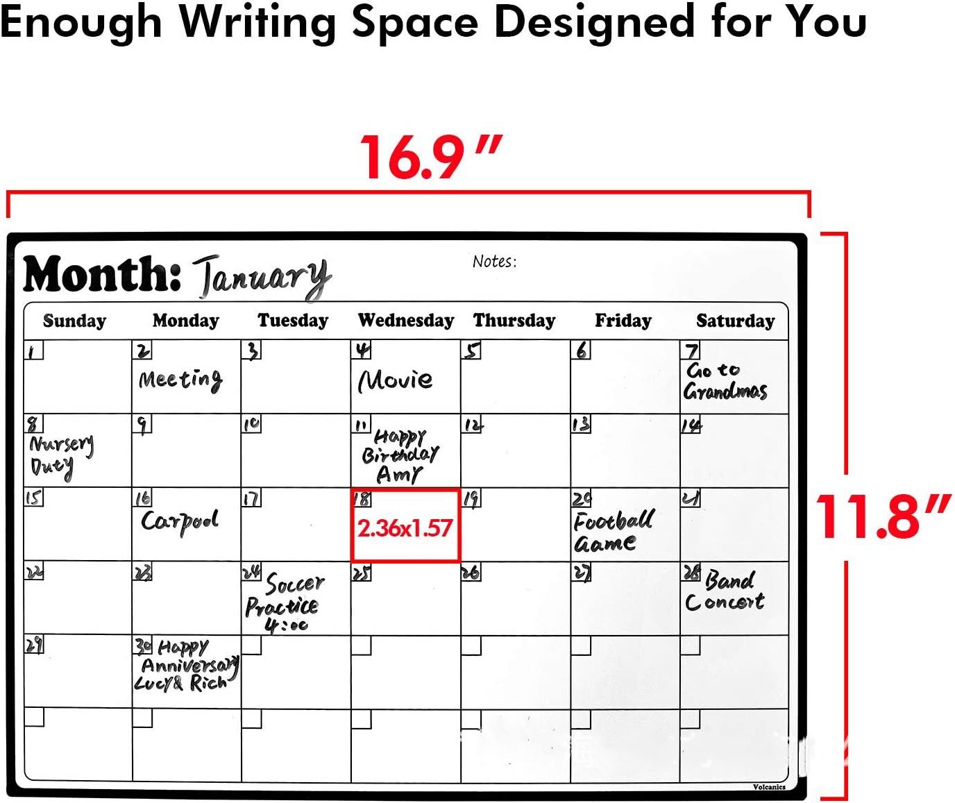 Spacing Chart