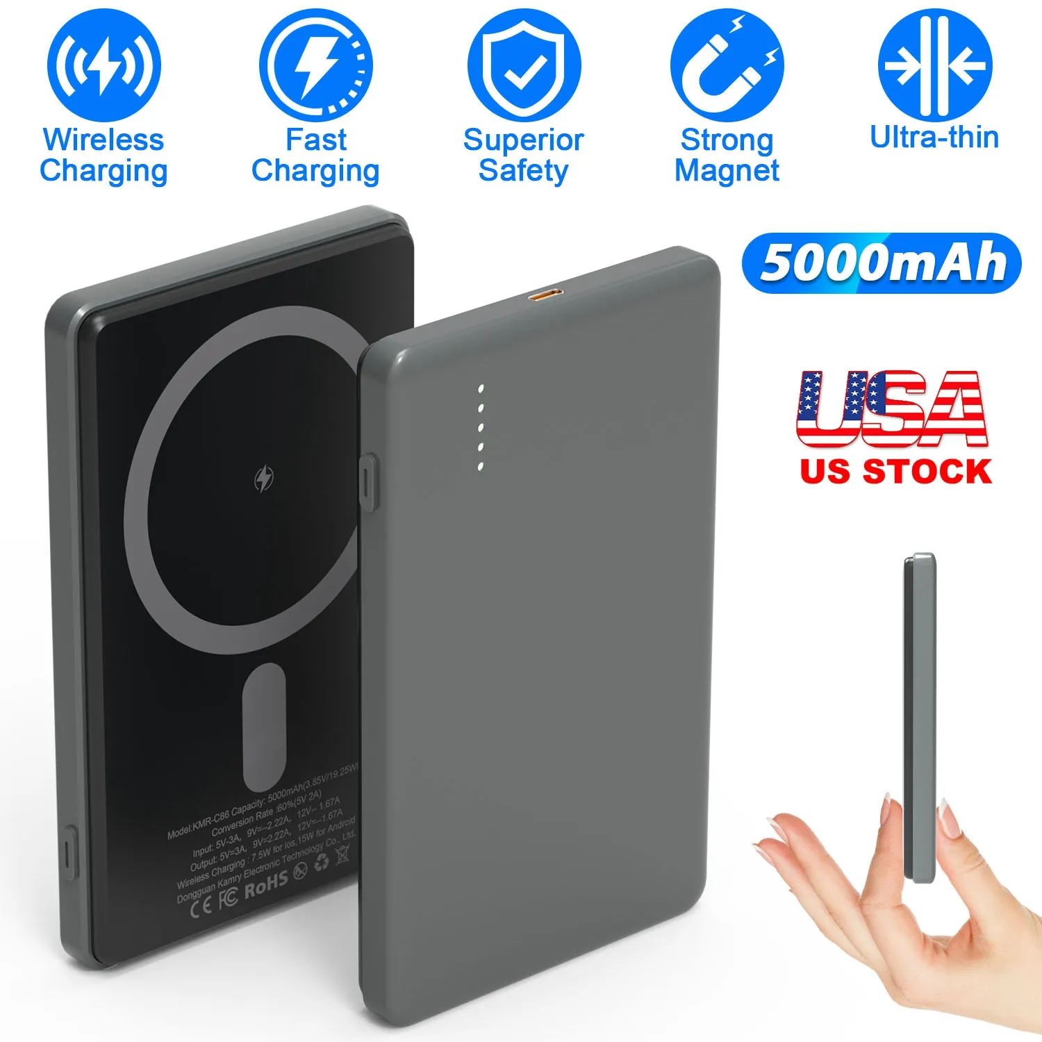 2 In 1 5000mAh 8MM Slim MagSafe