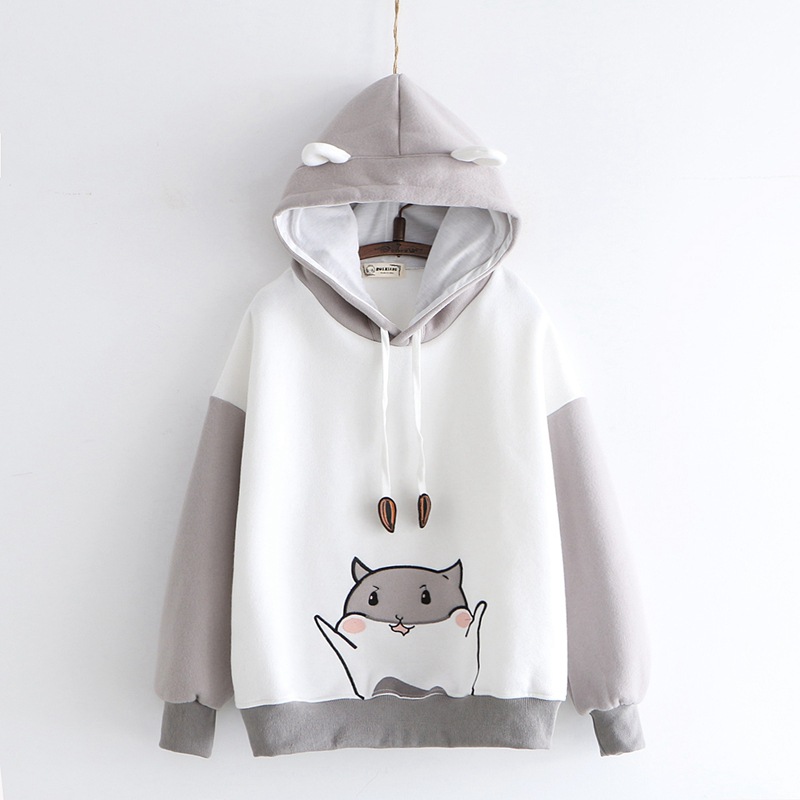 Title 2, Winter cute cat hooded long sleeve plus fleece ...