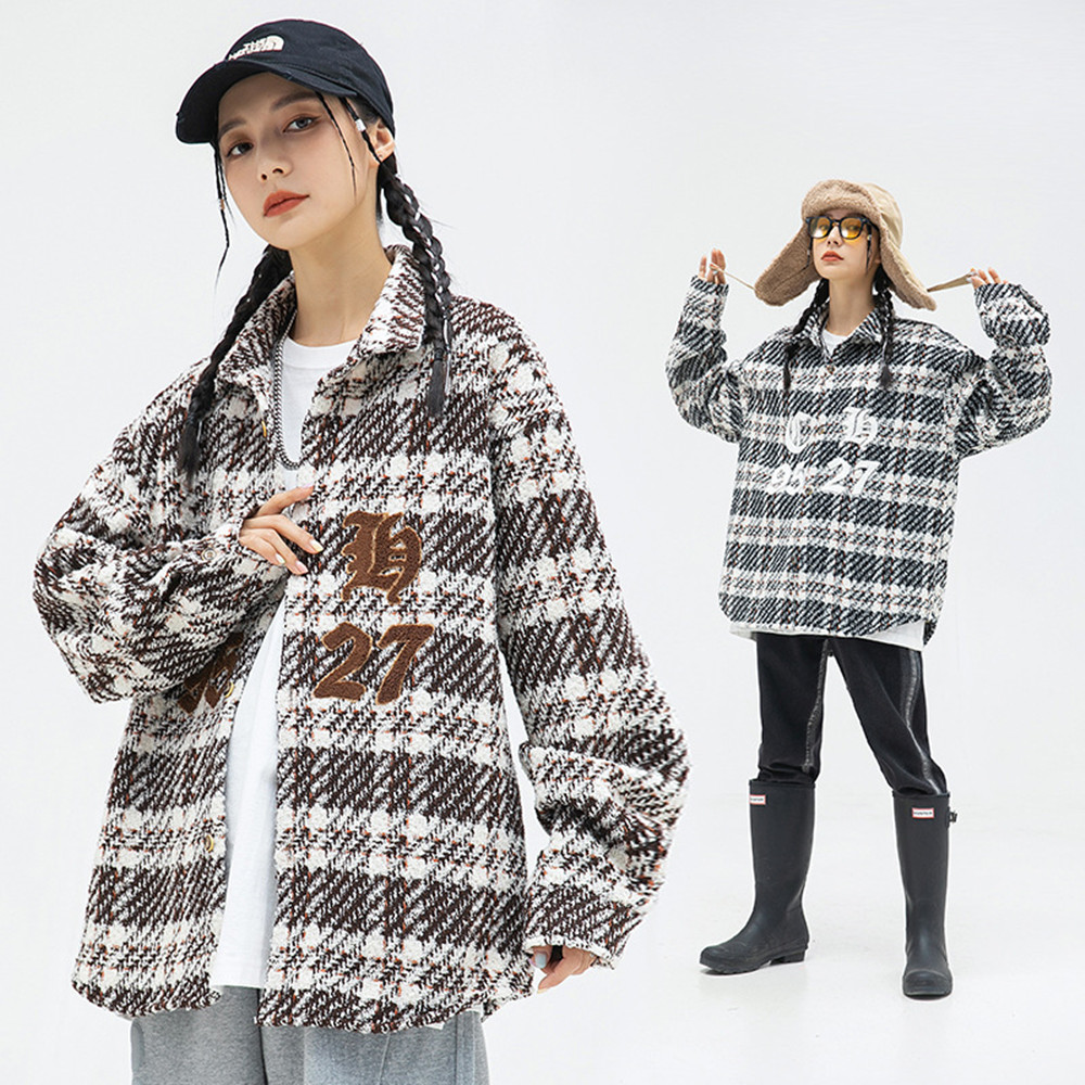 Designer Plaid Embroidered Coat For Men And Women