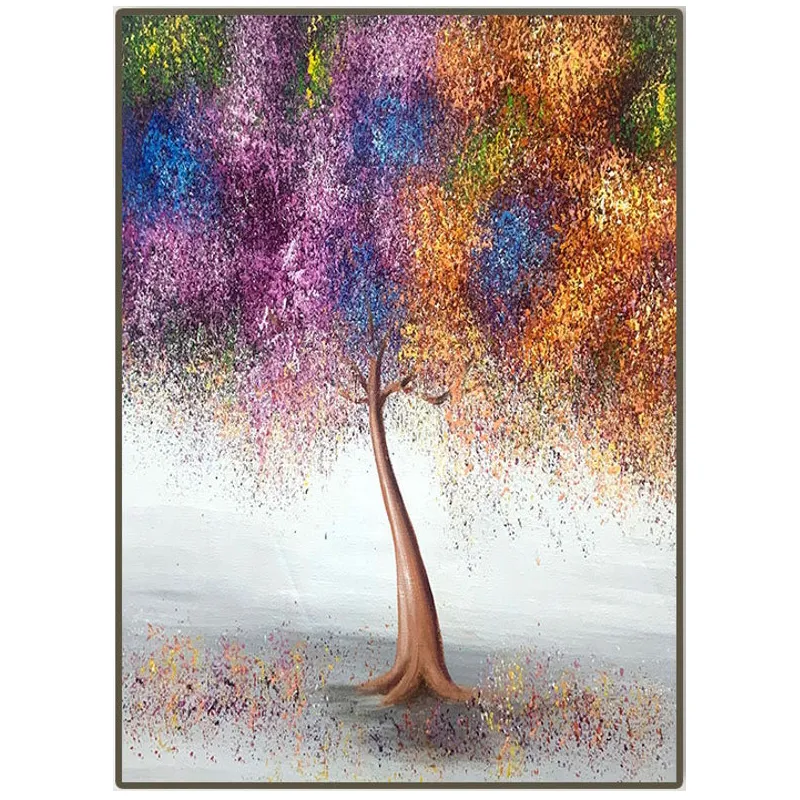 Handmade Floral Oil On Canvas Painting Home Decoration Poster - L