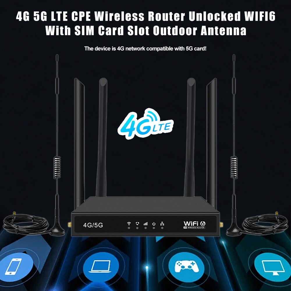 4G 5G LTE CPE Wireless Router Unlocked WIFI6 With SIM Card Slot Outdoor Antenna 10