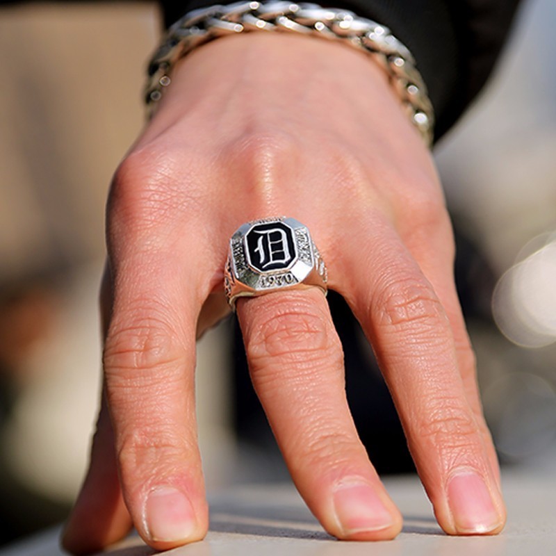 Personality Retro Foreign Trade Punk Titanium Steel Ring