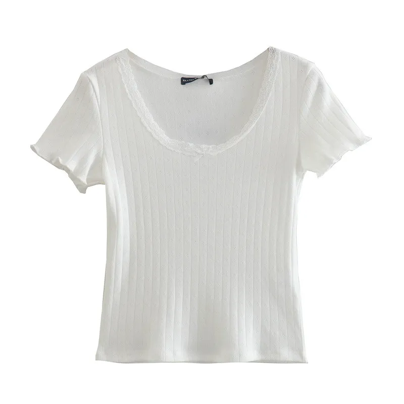 Pure Desire Lace Girls Ballerina T-Shirt - White