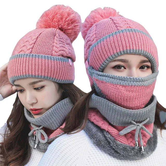 Fleece Thickened Warm Cycling Ear Protection Wool Hat Pink - Shop at LoveMi