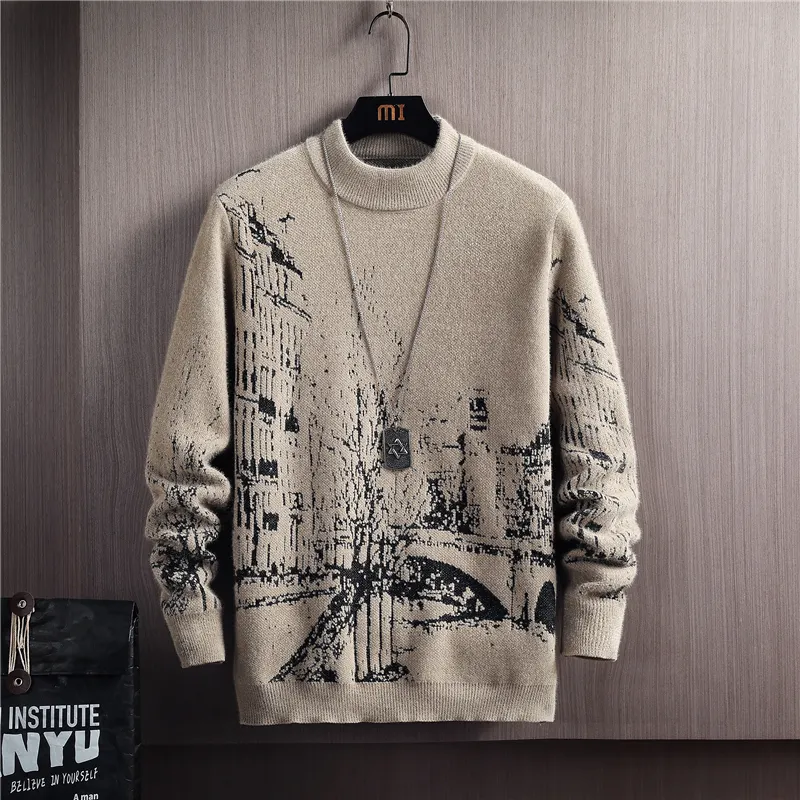 Autumn and Winter Round Neck Long Sleeved Pullover Thick