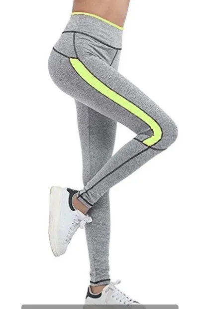 High Waist Stretch Thin Women's Yoga Pants For Outer Wear Nine Points Green - Shop at LoveMi