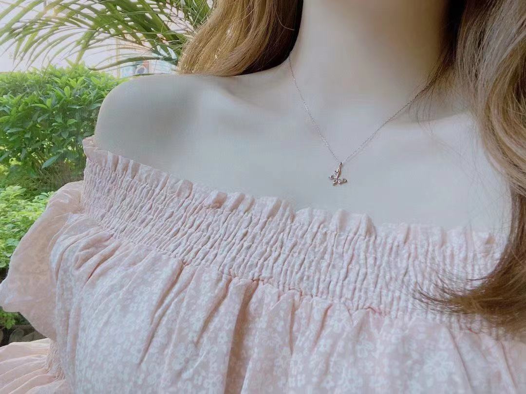 Sweet Zircon Chain Full Of Diamond Clavicle Chain