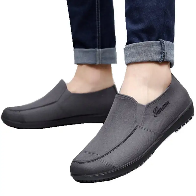 Fashionable Simple Solid Color Low-top Men's Rain Boots