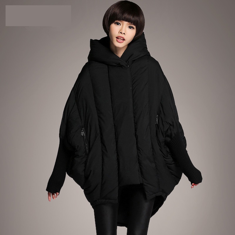 Ladies Loose Pocket Hooded Cloak Jacket