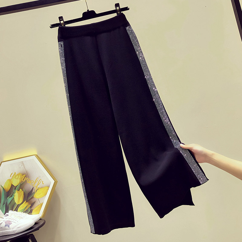 Title 1, Drape Knitted Wide-leg Pants Women