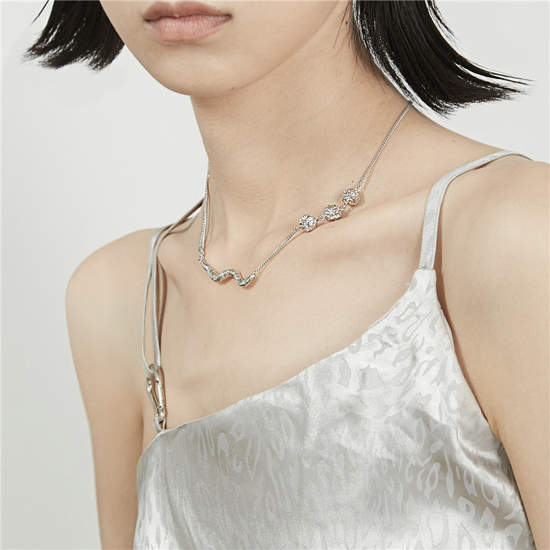 Thick Silver Gold-plated High-end Simple Necklace