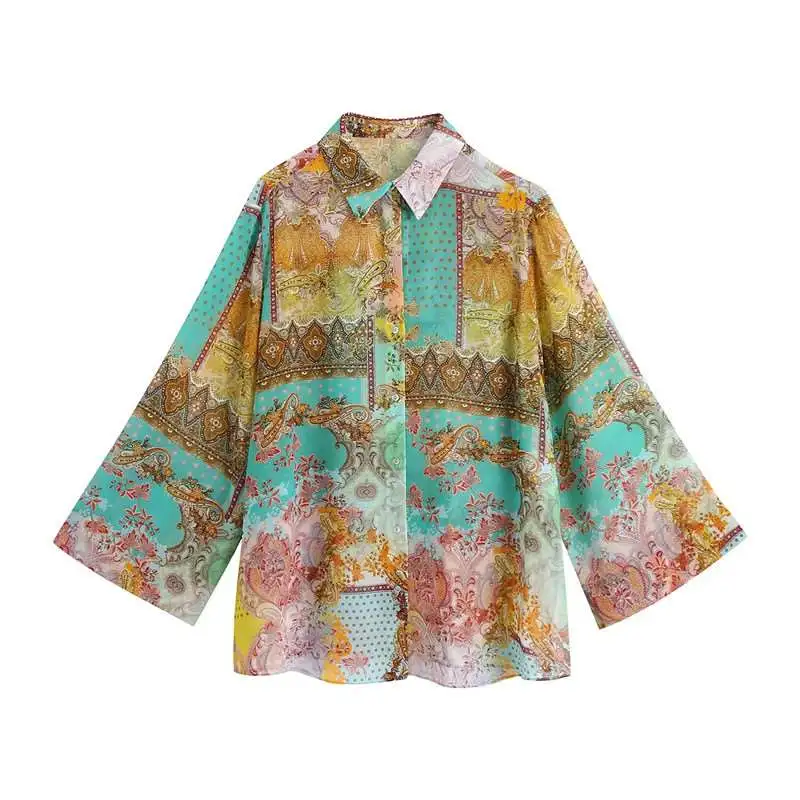 Trendy Long Sleeve Lapel Patch Shirt - Color-Xs