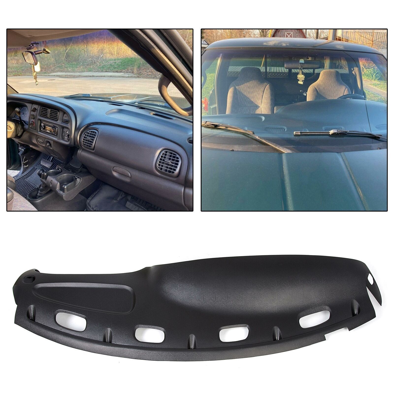 FOR 98-02 DODGE RAM TRUCK 1500 2500 3500 DASH BOARD CAP BEZEL COVER OVERLAY BLK — foto 2