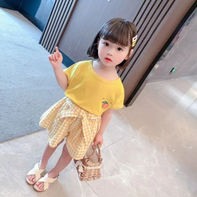 Culottes Suit Baby Net Red Summer Clothes Foreign Style Yellow - Shop at LoveMi