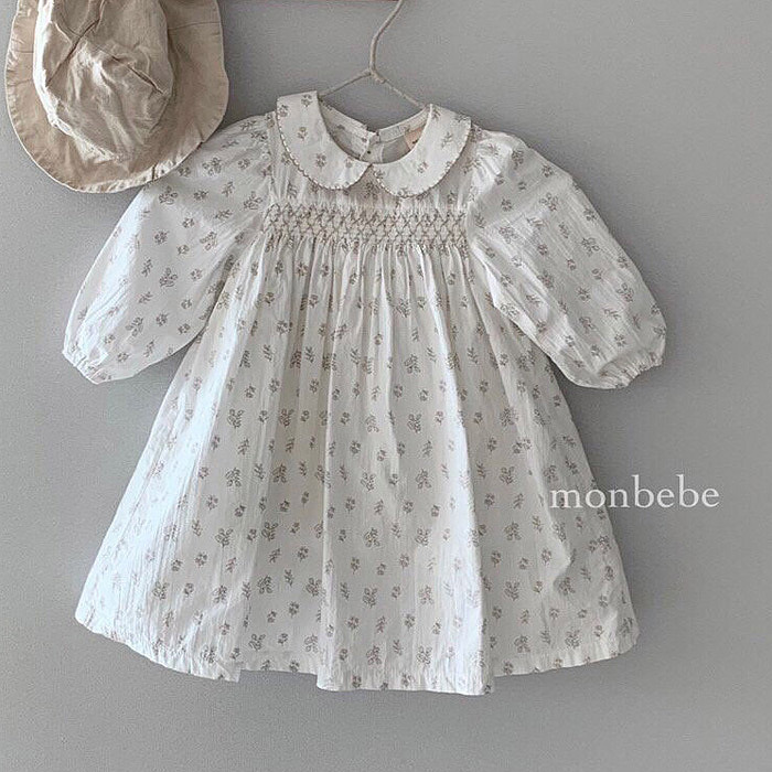 Autumn Baby Floral Bag Fart Girl Doll Collar Dress