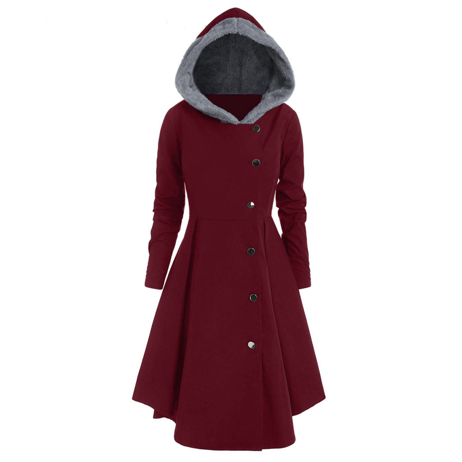 Bombshell Christmas Trench Women's Long Hooded Coat Woman Red - Shop at LoveMi