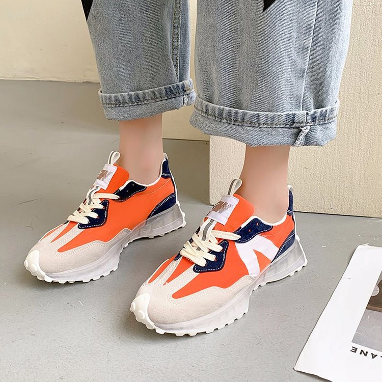 Thick-soled Lace-up Casual Sneakers For Female Students