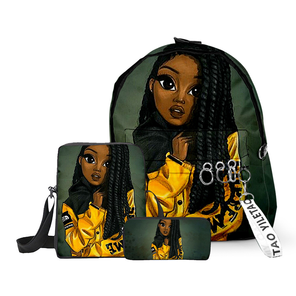 Title 2, Fashion Print Girl Backpack Pen Bag Messenger T...