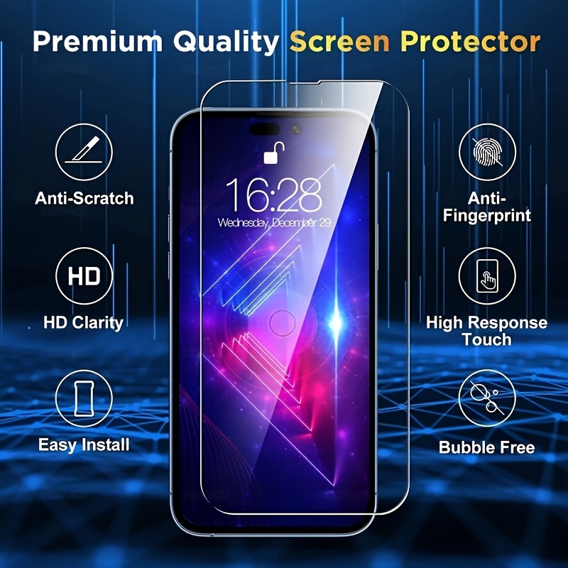 8pcs HD Tempered Glass Screen Protection - For IPhone 14 15 16 Pro - 14 15 16 Pro Max - 17 Air - 16e - 14 15 16 Plus Protective Glass Film