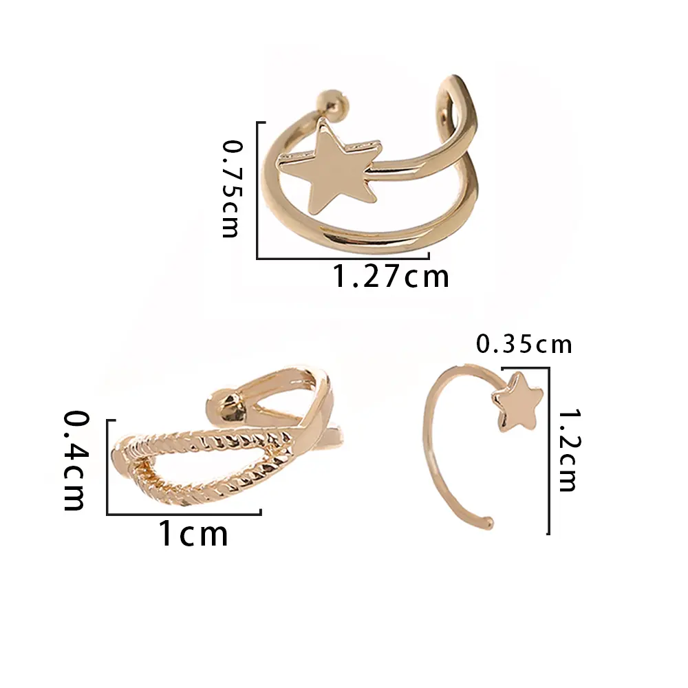 Ear Bone Clip Female, Simple Small Europe And The United States Ins New Metal Double-decked Openings Without Ear Holes Clip Network Red Earrings
