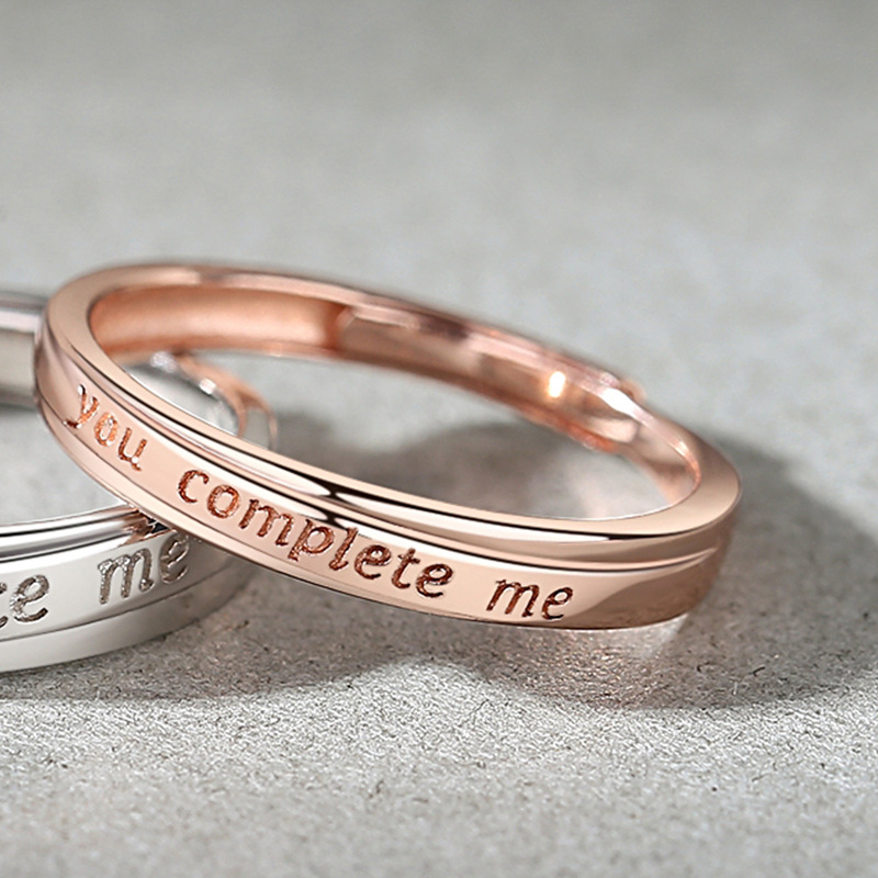 You Complete Me Couple Ring In Sterling Silver