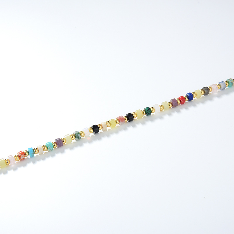 European And American Multi Gem Turquoise Shoushan Stone Necklace