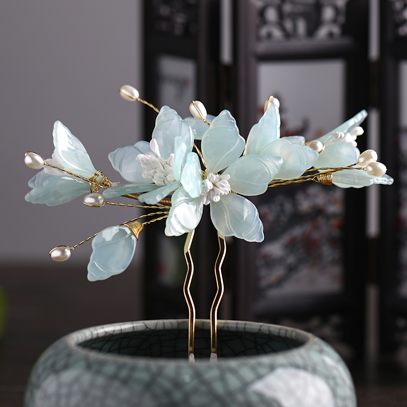 Hanfu Back-pressed Headdress Inserts And Combs Fairy Flower Hairpin
