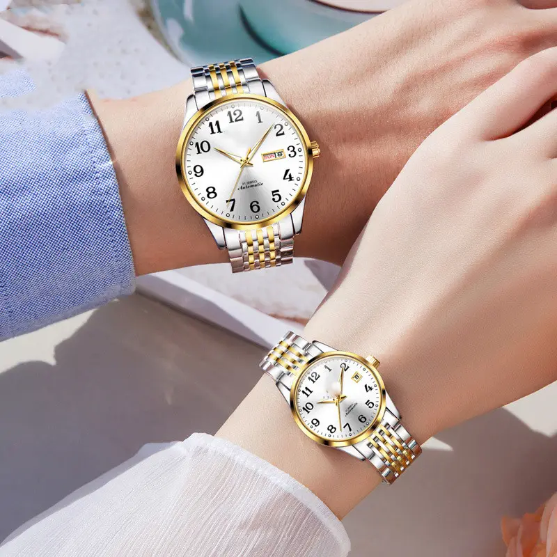 Men's and Women's Fashion Simple Waterproof Luminous Double Calendar