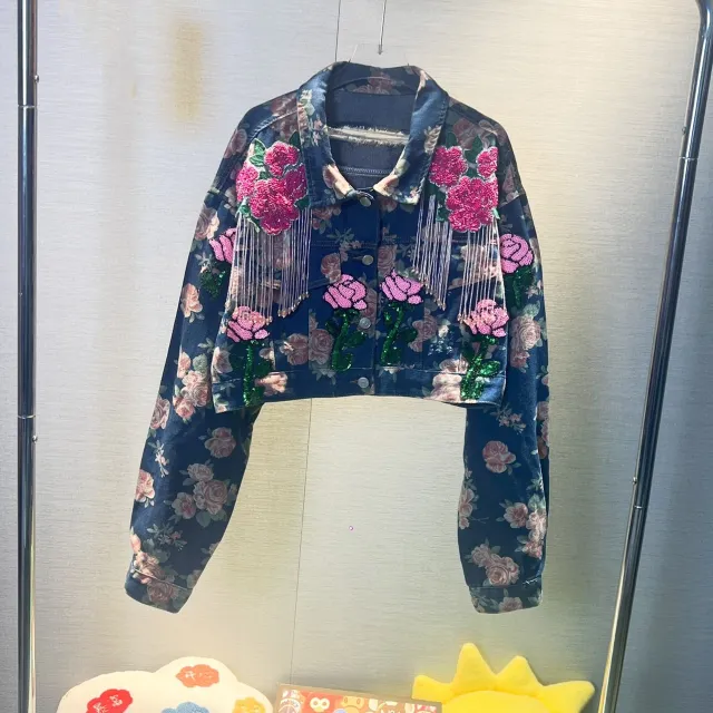 Women's Loose Embroidered Short Denim Jacket - Shop at LoveMi