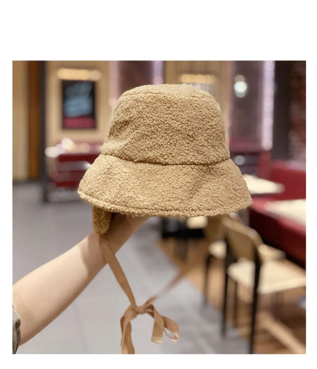 Lamb Wool Thickened Warm Ear Protectors - Khaki