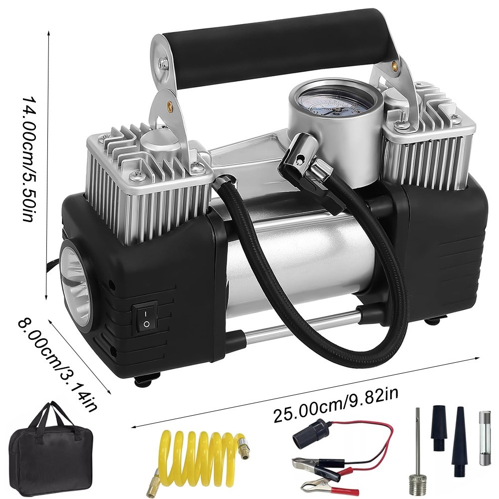 Heavy Duty 12V Electric Car Tyre Inflator Portable Air Compressor Pump 8