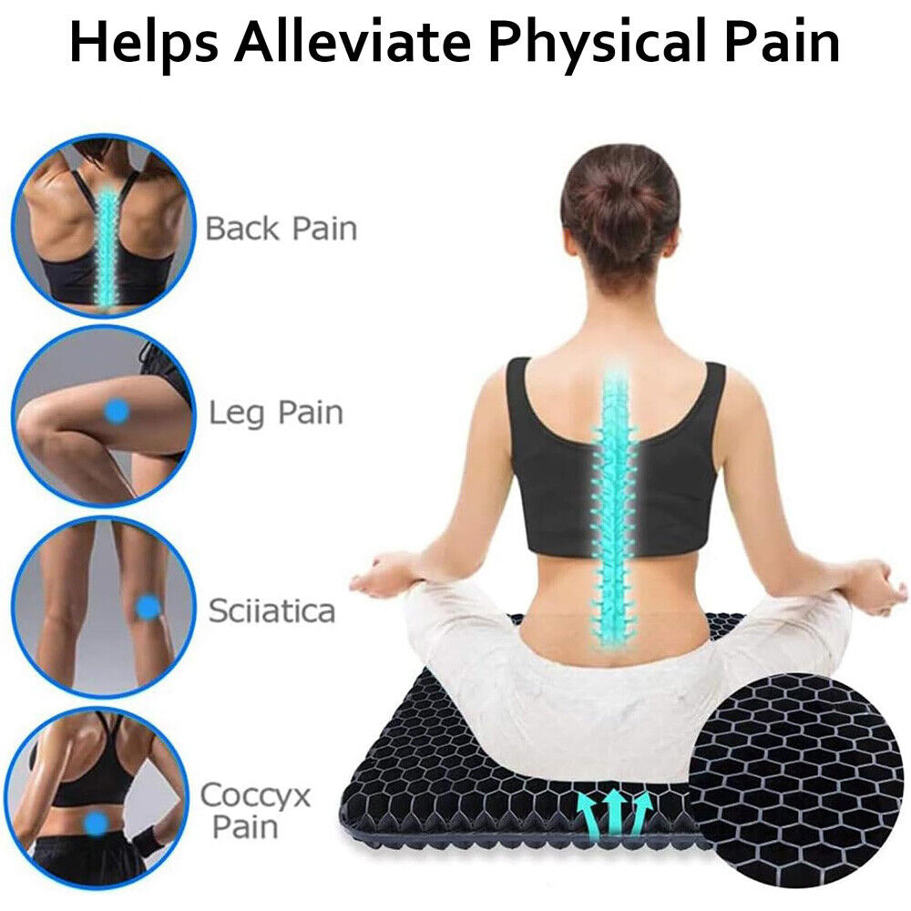 Gel Seat Cushion For Lower Back Pain Pressure Relief Wheelchair Car Office Pad — image 12