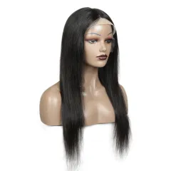 Lace real human hair wig headgear - Black - View 1
