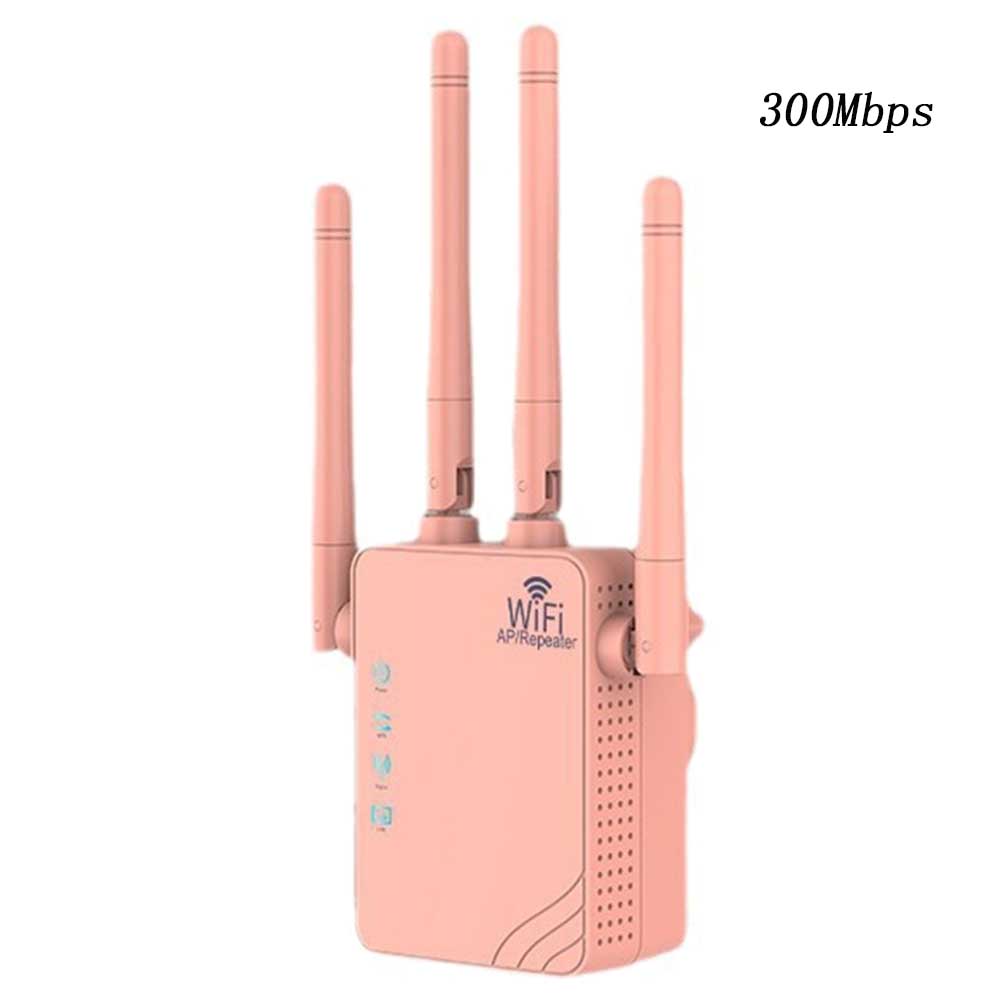 Pink 300Mbps 1200Mbps WiFi Repeater 2.4GHz 2.4GHz&5GHz, Single-Band Dual-Band WiFi Extender Booster, 4 Antenna, AP Repeater Mode, For Home And Office, AnyroomWhite Black Pink YellowChristmas Gifts
