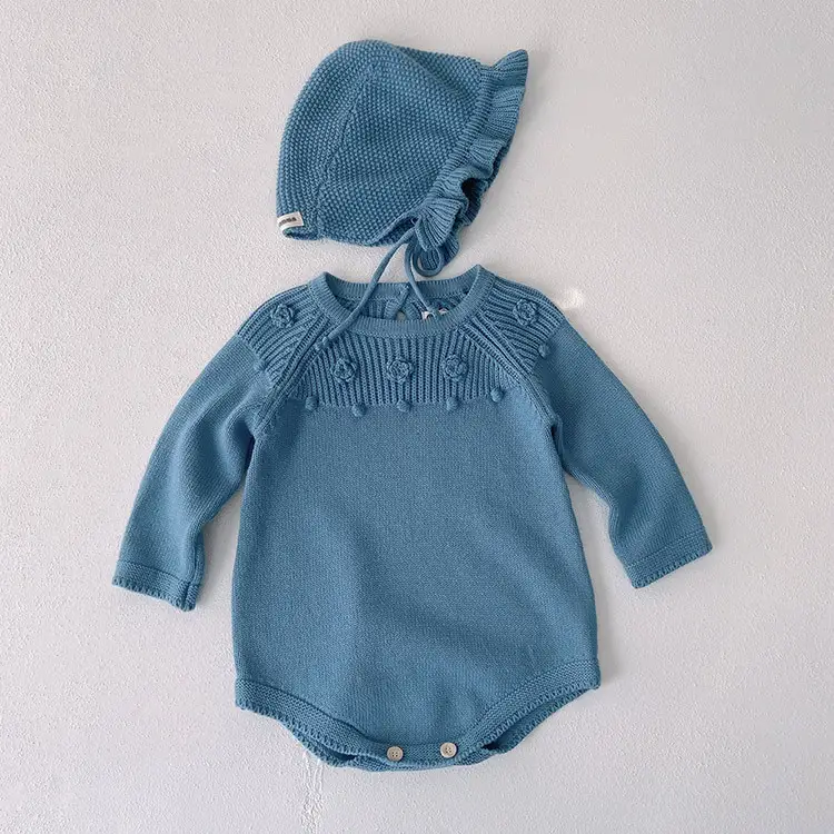 Baby Winter Checkerboard One-piece Newborn Winter Sweater
