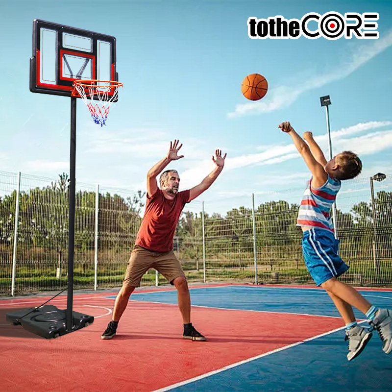 TotheCORE Basketball Stand 4.43-10.00ft Adjustable Portable Basketball Hoop & Goal PC Backplate, Large Base & Wheels - Image 3