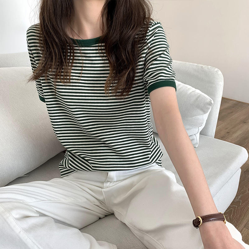 New Korean Version Of Loose Women's Round Neck Half Sleeve T-shirt For Women