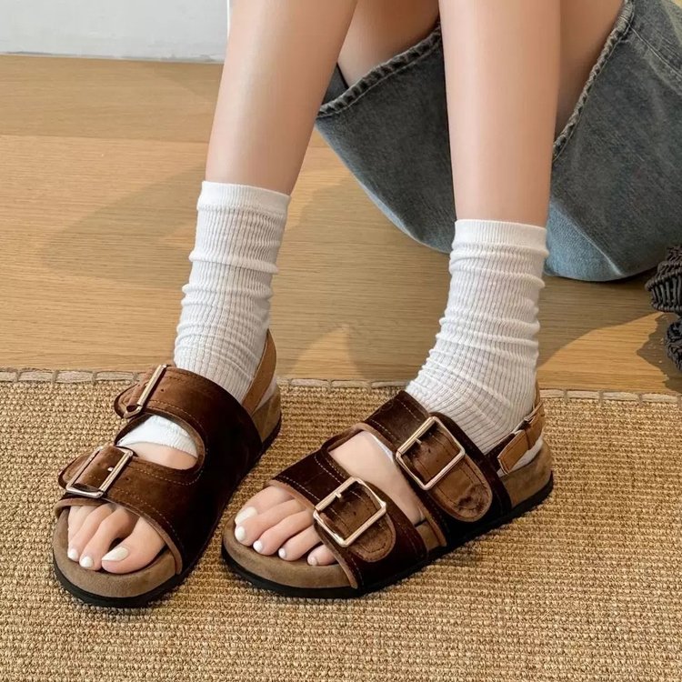 Velvet Platform Sandals, picture 3 of 4
