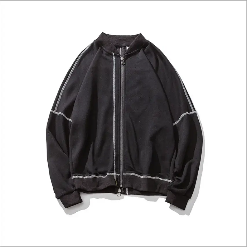 Baseball Collar Cardigan Sweater Men And Women Couple Leisure Outside