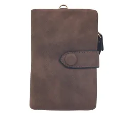 Women's Short Three Fold Multi Card Women's Purse Hand - Coffee - View 1