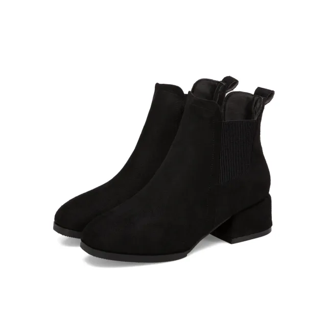 Women's Chunky Heel Suede Casual Ankle Boots Black - Shop at LoveMi