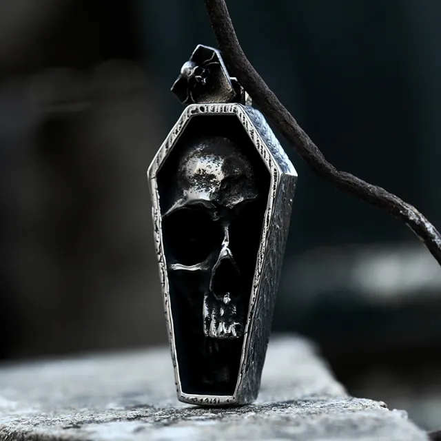 Punk Vampire Coffin Pendant Stainless Steel Single Pendant - Shop at LoveMi