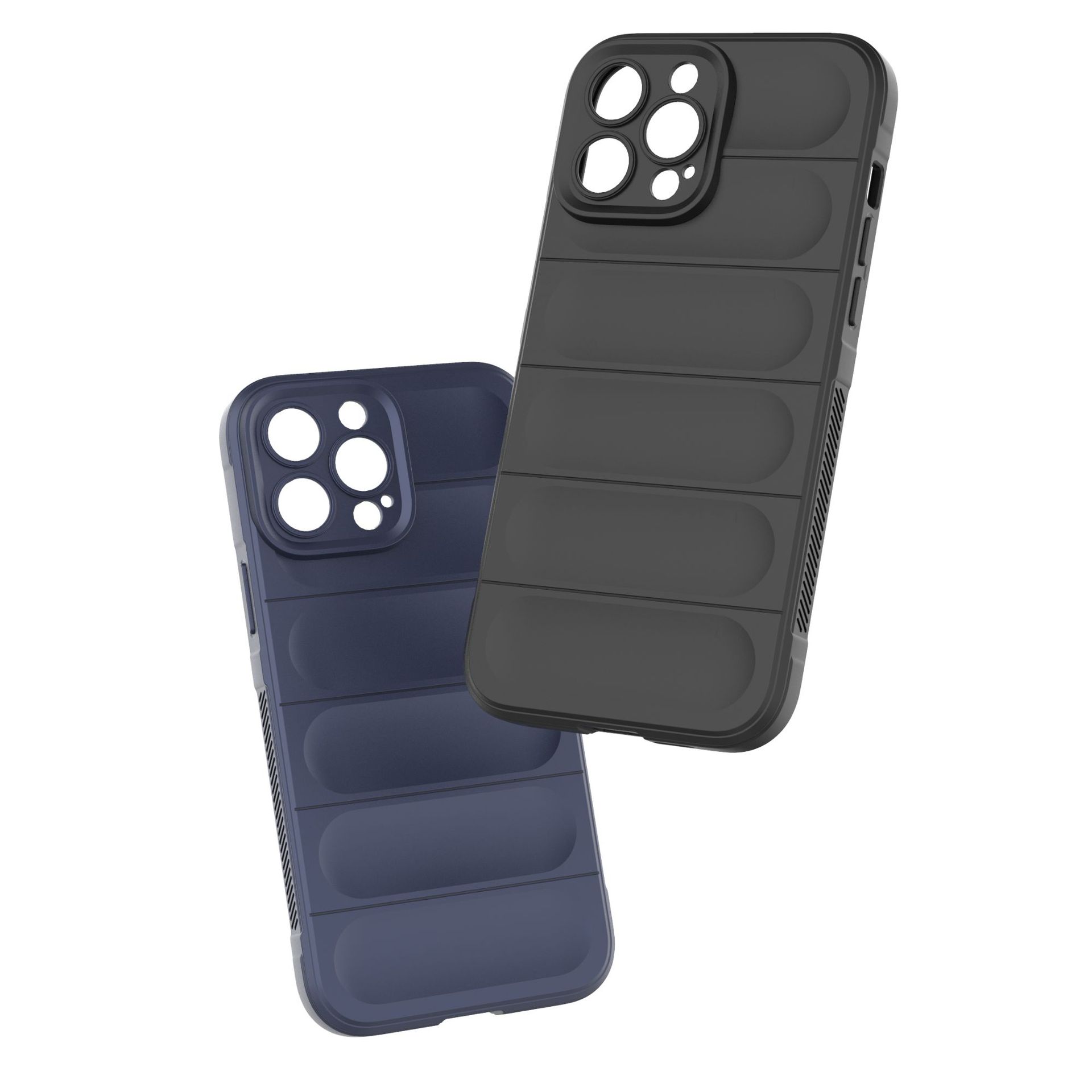 Coque de téléphone Magic Shield antichute effet peau – bleu foncé – iPhone 13 Pro