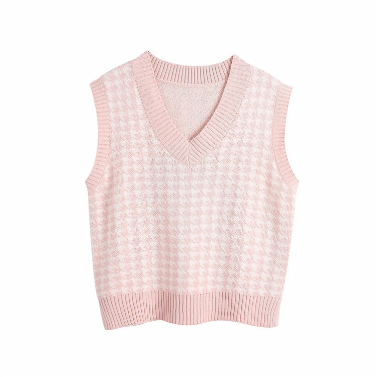 Title 6, Houndstooth knitted vest vest