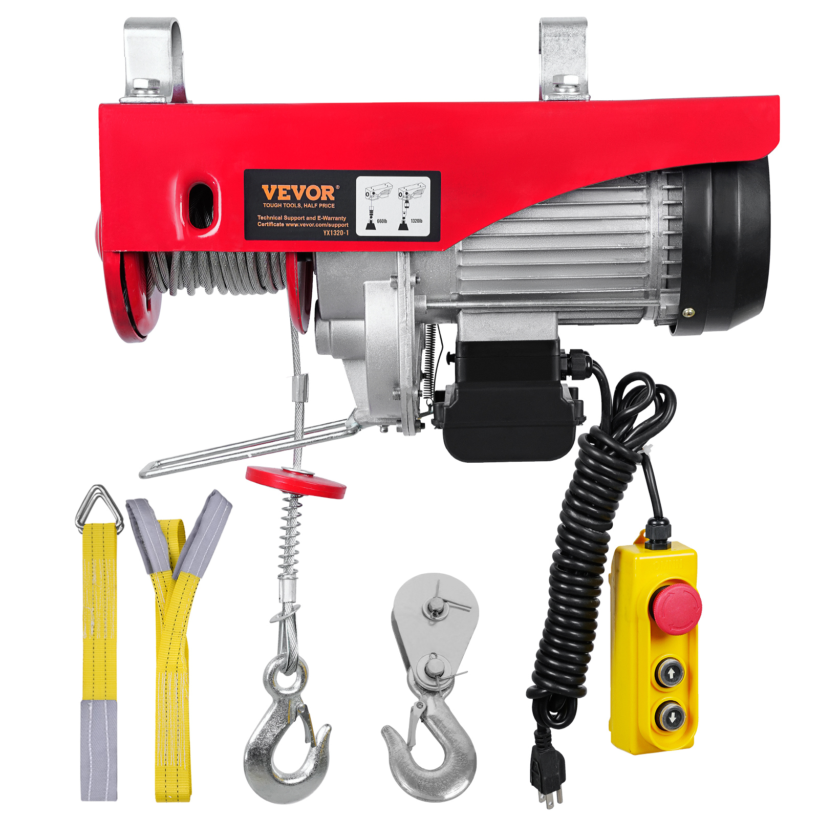 V3VOR Electric Hoist, 1320 Lbs Lifting Capacity, 1150W 110V Electric Steel Wire