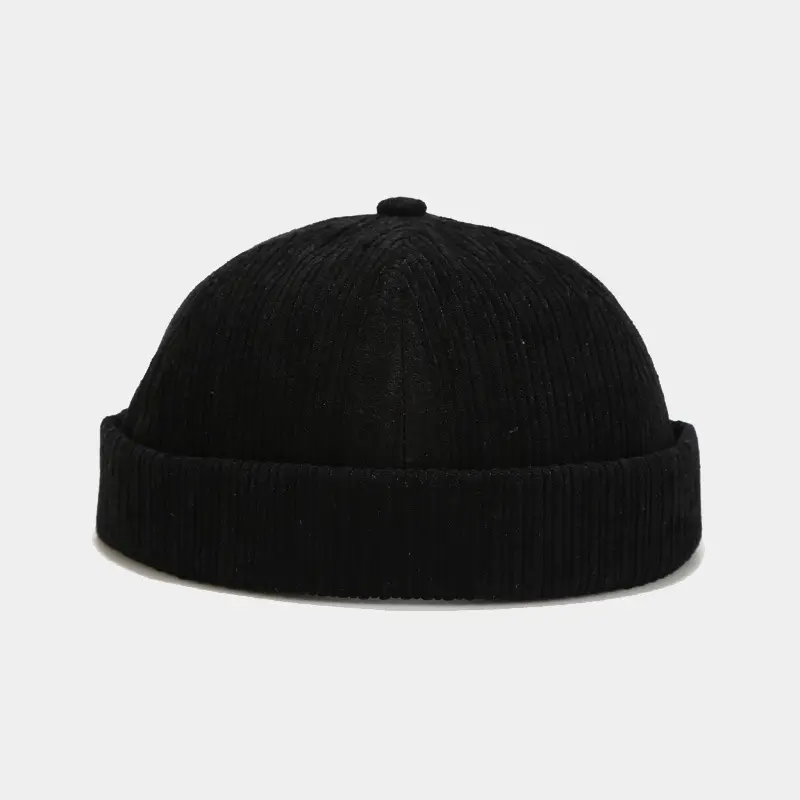Solid-color Fine Corduroy Adjustable Beanie