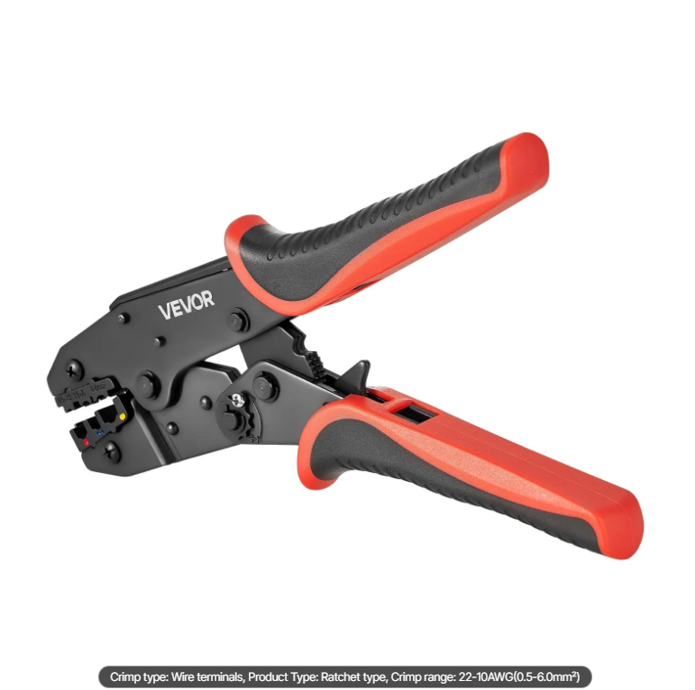 VEVOR Crimping Tool, 22-10 AWG Ratcheting Wire Crimper Tool, Labor-Saving Electrical Terminal Crimp Pliers With Clear Metric & AWG Markings, Quick Release, Adjustable Force For Multiple Terminals 4