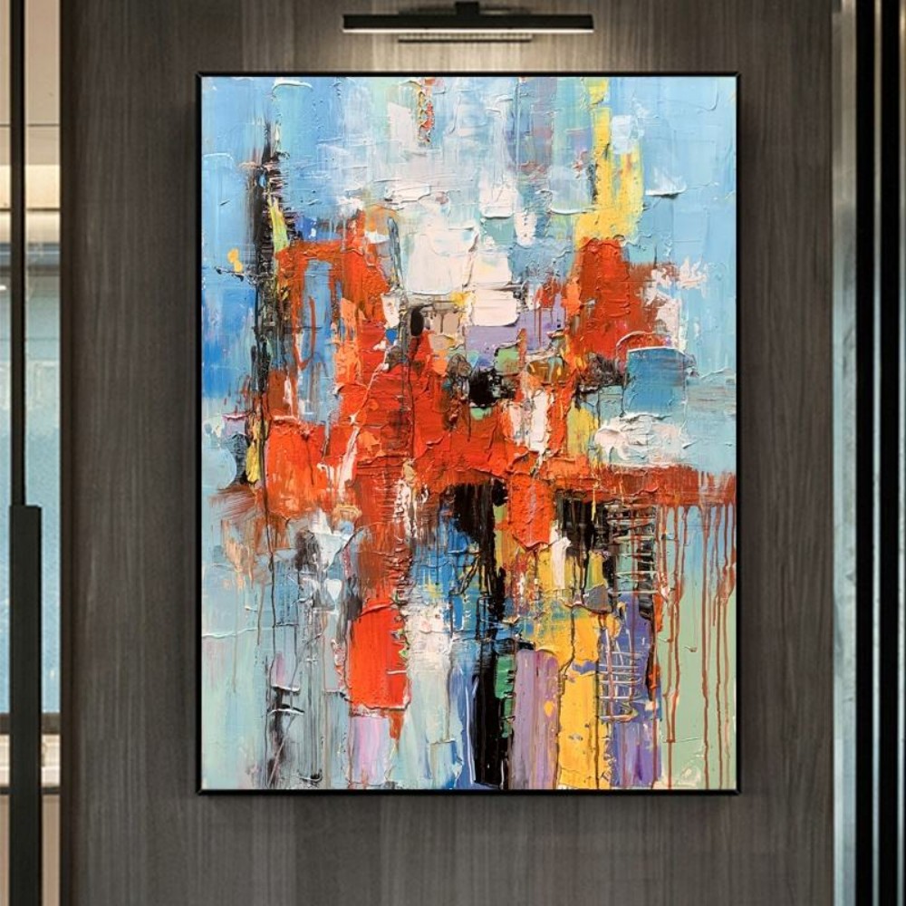 Handmade Oil Painting Canvas Wall Art Decoration Modern Abstract For Home Living Room Decor Entrance Niche Art Installation Rolled Frameless Unstretched Painting 5